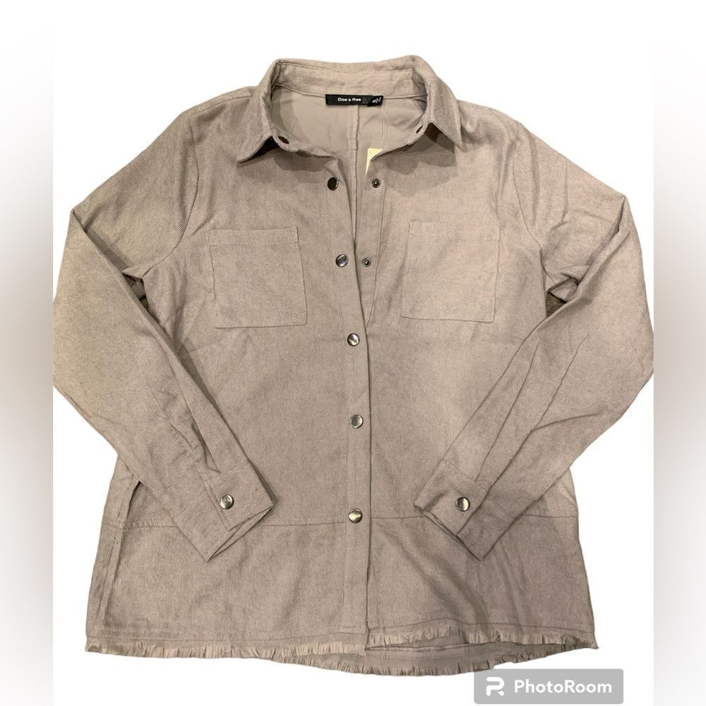 Doe + Rae Anthropologie NWT lightweight shacket.  Size: S. Factory distressed